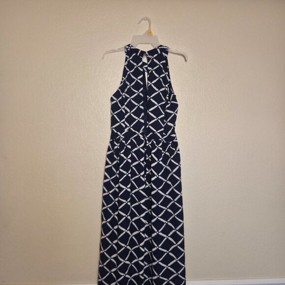 A'gaci Women's Large Long Black and White Striped Dress - Picture 5 of 12